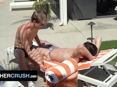 BrotherCrush - Sexy Fit Stepbrothers Taylor Reign And Wank Bailey Breeding By The Pool