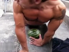 Self suck and fruit fuck