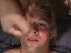 Fucking the twink's mouth and cumming on his face 8
