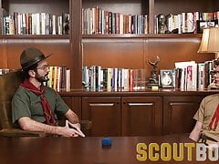 ScoutBoys - Hairy, DILF scoutmaster seduces sexy young scout in office