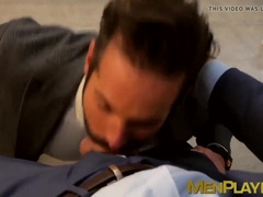 Cub in suit and truss asshole licked and pulverized from behind