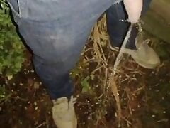 Peeing against the fence