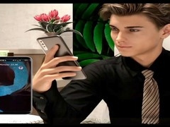 Straight guy with a big cock cums while having some fun with his gay friend