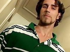 Dashing studs take their clothes off and stroke their boners