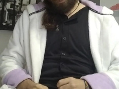 Pajote en pijama con cockring