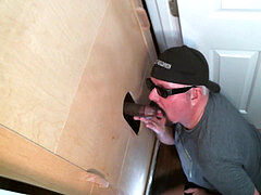 Fat dude likes throating glory slot cocks more than anything