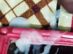 Masturbate dick and ejaculate white creamy milk
