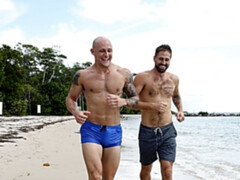 Wesley Woods blows Trevor Laster on the beach first