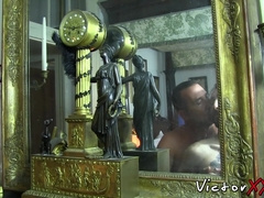 Rimmed young gay bareback before facial cumshot