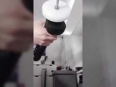 Machine fucked by 12 inch big black mamba whilst in chastity