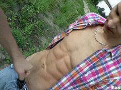 Public hand job adventure