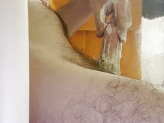 Solo shower masturbating
