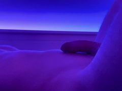 Belly buldging from dildo machine