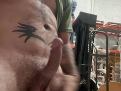 Jacking and cummint at WORK