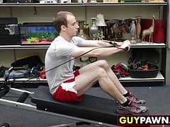 Workout enthusiastic homo exercises in spitroast threesome