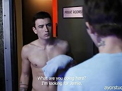 Simon interrupted while masturbating in the shower