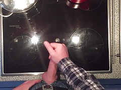 Wank in kitchen