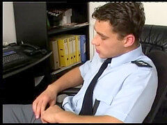 Young Police Officer no condom and Facializes scorching youngster Perp