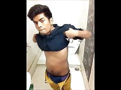 Indian Desi boy Jerks in Bathroom