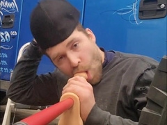 Louis rails enormous fake penis at work expect no one catches me