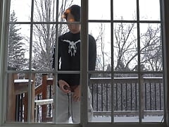 Washing the windows with my hot piss