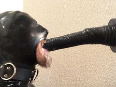 Rubber Pig Throat Fucked by Machine : Slime Edition