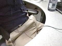 Flexing Hard On At Office