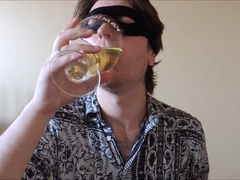 Playing with my massive meat stick + Gulping down piss and cum