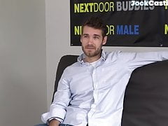Pretty casted otter masturbates on the couch