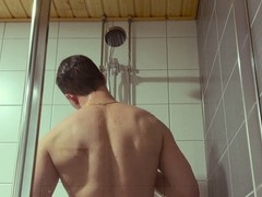 Male stuffing his firm erection into a Fleshlight for intense anal play