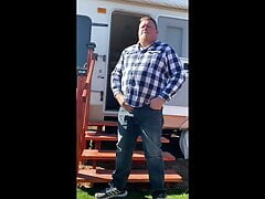 Horny Chubby Guy Cums in the Campground