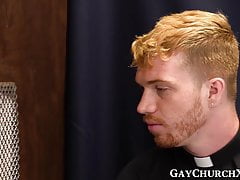 Sinful twink bareback drilled by priest in confession booth
