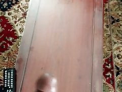College bbc cumming on table while parents are away