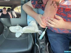 Nemo Pawing Matts Soles With His Tongue