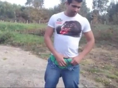 Playing with cock and jerks off outside- HOOOT 9