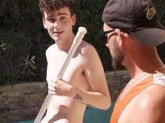Big-dick mouth action with Derek Allen and Myott Hunter, getting it everywhere