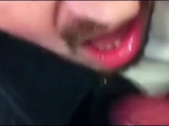 Public TOILET Deep throat by Amateur Jizz Blower