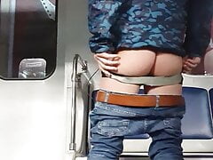 boy masturbates in the subway