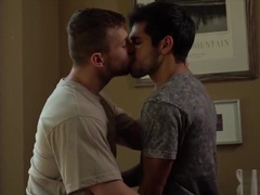 Muscle bottom anal sex with cumshot