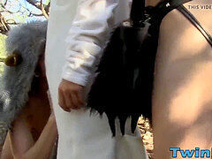 horny youngsters answer mating call and breed harsh in Nature