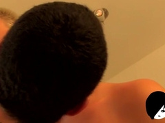 Austin Lucas and Philip Ashton in hardcore group blowjob