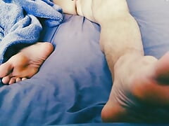 Bearded daddy jerks dick and asshole