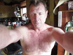 Will Polski Cock Hard in his Blue Tanga. Strips it off and Cums Naked.