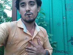 Boy Masturbates His Big Brown Indian Cock In The Open Area Have Huge Cum And Thinks No One Sees Him