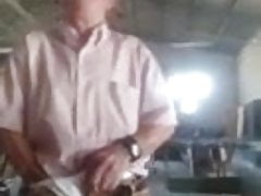old guy showing his huge cock