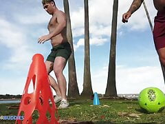 Soccer Mates Flip Fuck After Heavy Training