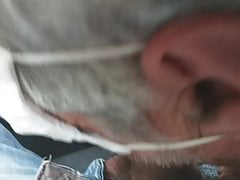 cumshot in the mouth of a mature friend