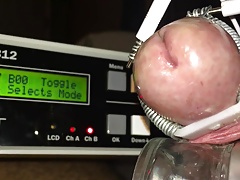 Cockhead estim electro with slow motion cumshot