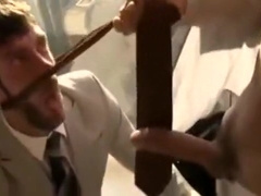 Two hot men in suits fuck