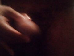Playing with my cock , wanna suck it?